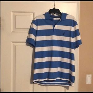 MENS NAUTICA STRIPED POLO! SIZE MEDIUM!